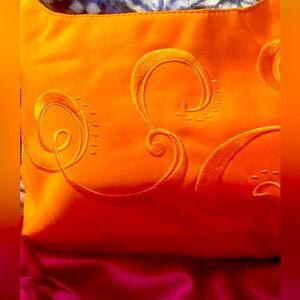 New Elegant Orange Embroidered Shoulder Bag